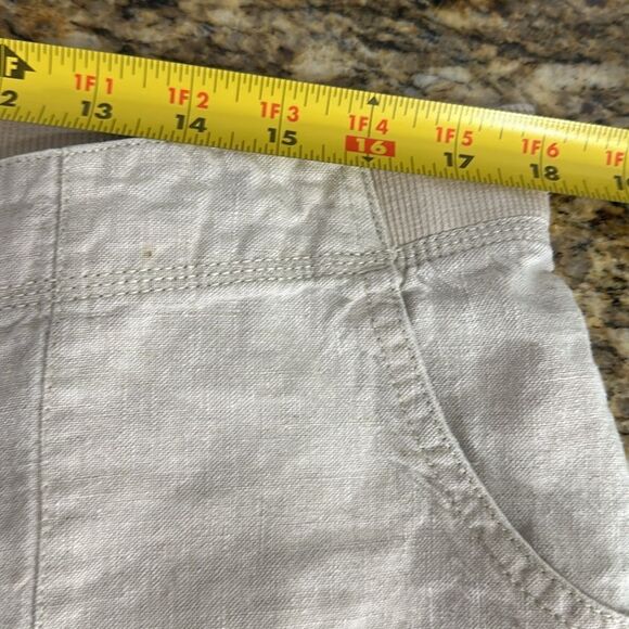 J. Jill Linen Elasticized Waist High Rise Shorts In Beige Size 14 - Picture 8 of 10